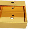 vidaXL Wash Basin with Overflow 16.1x16.1x5.9" Ceramic Gold
