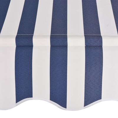 vidaXL Manual Retractable Awning 98.4" Blue and White Stripes