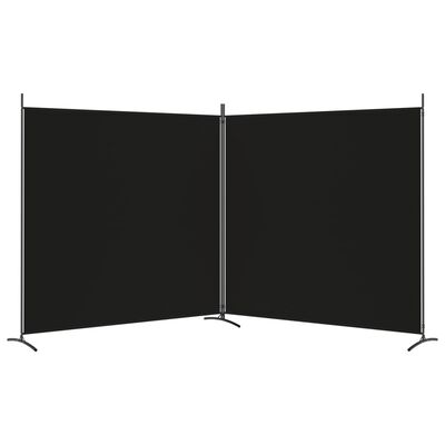 vidaXL 2-Panel Room Divider Black 137"x70.9" Fabric