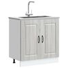 vidaXL Sink Base Cabinet Grey Sonoma Engineered Wood Adjustable Feet