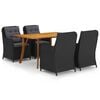 vidaXL Dining Set Black Solid acacia wood Large Dining Set Rectangular