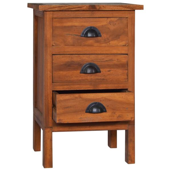 vidaXL Bedside Cabinet Natural Teak Solid teak wood Compact