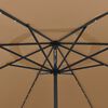 vidaXL Garden Parasol with LED Lights and Metal Pole 157.5" Taupe