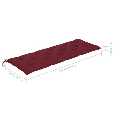vidaXL Patio Bench with Cushion 59.1" Solid Teak Wood