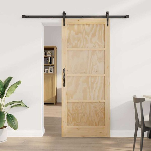 vidaXL Sliding Door ORKDAL Brown 32.68 x 79.53 in Solid Pine Wood