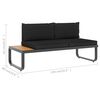 vidaXL Sofa Dark grey and brown Aluminum and WPC (wood-plastic composite)