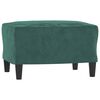 vidaXL 3-seater Sofa With Footstool Dark Green