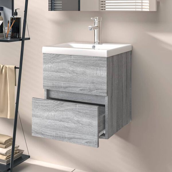 vidaXL Sink Cabinet Grey Sonoma Engineered wood Compact Sink Cabinet