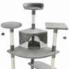 vidaXL Cat Tree Grey and White Engineered wood Large Cat Playground