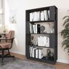 vidaXL Book Cabinet Grey Solid Pine Wood Medium Book Cabinet