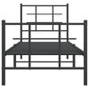 vidaXL Bed Frame Black Powder-Coated Steel Small Single Bed Frame