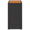 vidaXL Garden Side Table Black and Brown PE Rattan Small Durable