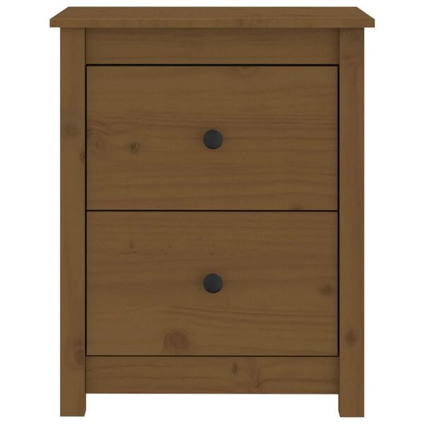 vidaXL Bedside Cabinet Honey Brown Solid Pine Wood 19.7x13.8x24.2 in