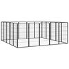 vidaXL Dog Playpen Black Powder-coated steel Dog Playpen Rectangular