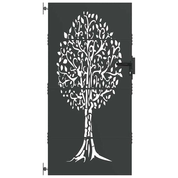 vidaXL Garden Gate 33.5"x68.9" Corten Steel Tree Design