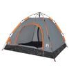 vidaXL Camping Tent 3-Person Gray and Orange Quick Release