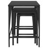 vidaXL Garden Nesting Table Black PE rattan, powder-coated steel