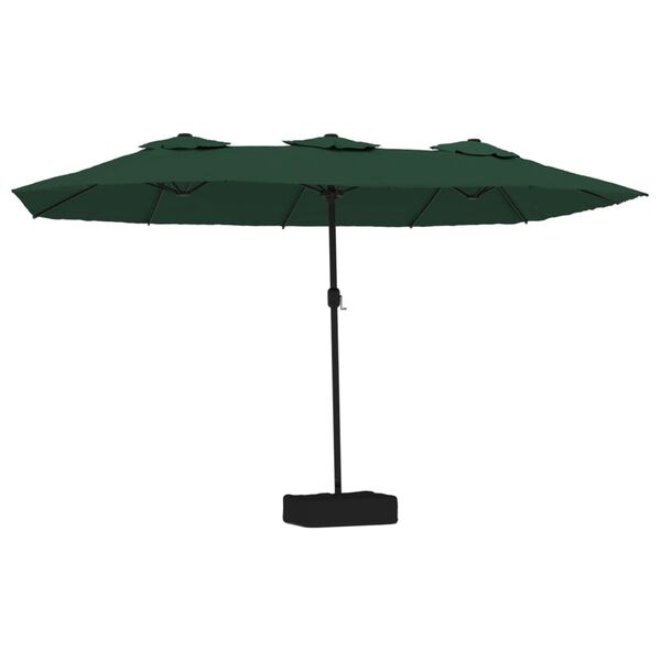 vidaXL Garden Parasol Green, Dark Grey Polyester, Powder-Coated Iron Large
