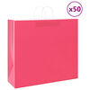 vidaXL Paper Bags 50 pcs with Handles Pink 21.3x5.9x19.3"