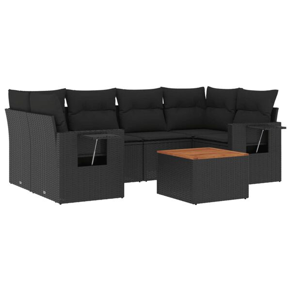 vidaXL Garden Sofa Set Black