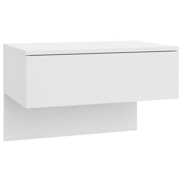 vidaXL Wall-mounted Bedside Cabinet White Engineered wood Medium