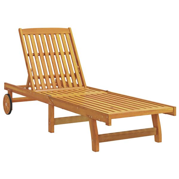 vidaXL Sun Lounger Set of 2 Brown Solid acacia wood Standard Foldable