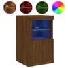 vidaXL Side Cabinet Brown Oak Engineered wood and glass Medium Lights