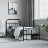 vidaXL Bed Frame Black Powder-Coated Steel Twin Storage Bed Frame