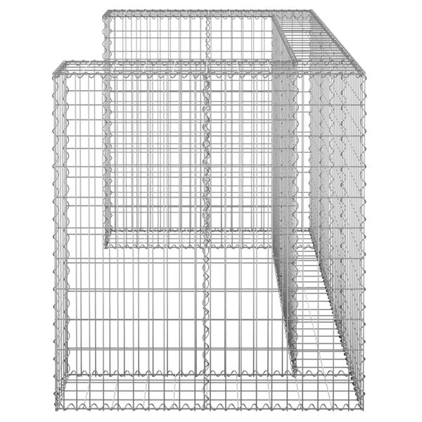 vidaXL Gabion Wall for Garbage Bins Galvanized Steel 70.9"x39.4"x43.3"