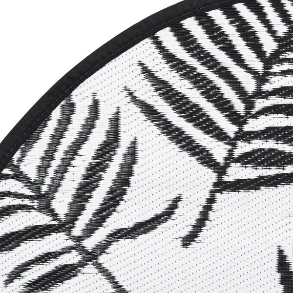 vidaXL Outdoor Carpet White and Black Polypropylene (PP) Ø47.2 in