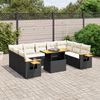 vidaXL Garden Sofa Set Black and Cream White