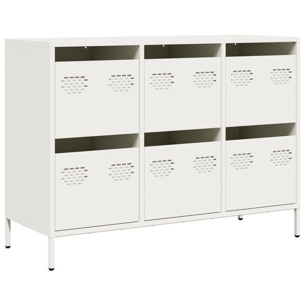 vidaXL Sideboard White Cold-rolled steel Medium Sideboard Rectangular