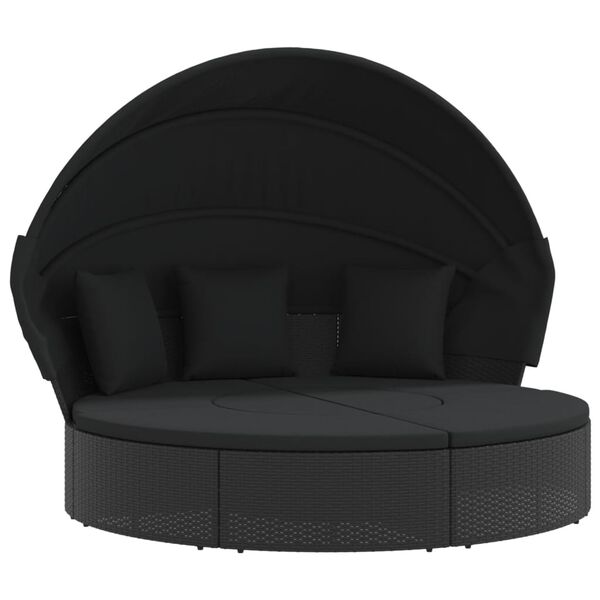 vidaXL Outdoor Lounge Bed Black