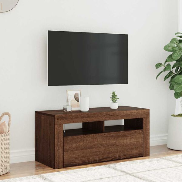 vidaXL TV Cabinet Brown oak Engineered wood Compact TV Cabinet