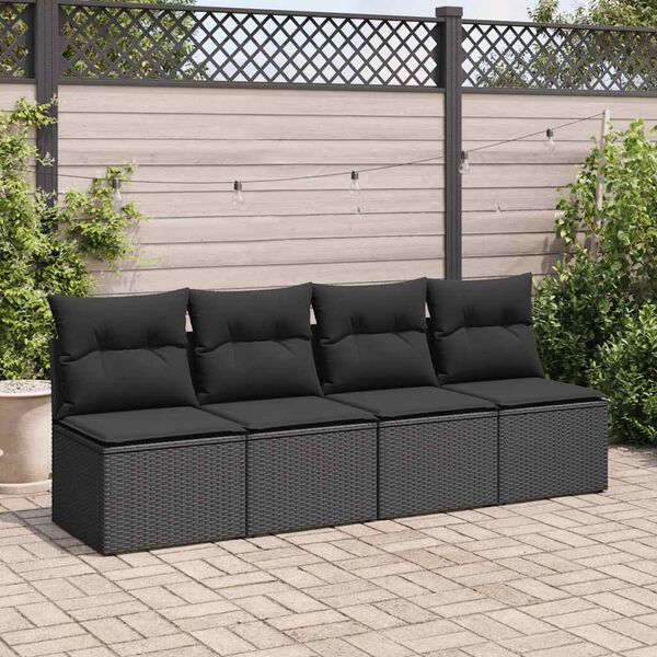 vidaXL Garden Sofa Set Black