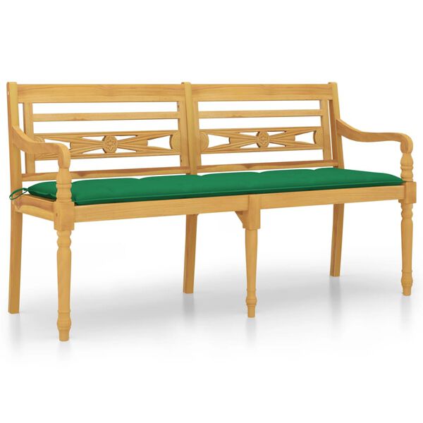 vidaXL Bench Natural Wood Solid Teak Wood 59.1 in Sturdy Bench