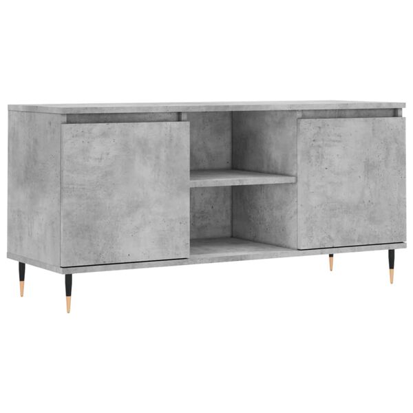 vidaXL TV Cabinet Concrete Grey Engineered Wood, Iron Medium TV Cabinet