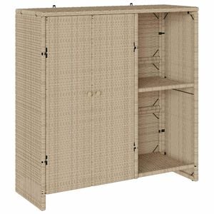 vidaXL Storage Cabinet with Door Beige 39.37 x 14.17 x 40.16 in Rattan