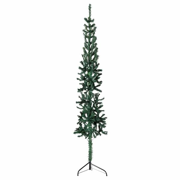 vidaXL Artificial Half Christmas Tree Green PVC 47.2 in