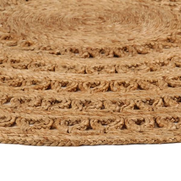 vidaXL Area Rug Natural Jute 100% Jute Medium Stylish Design Round