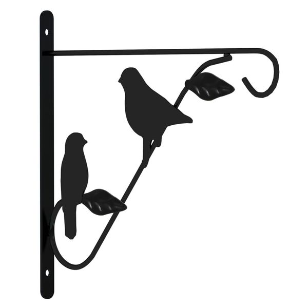 vidaXL Hanging Plant Bracket Set of 4 Black