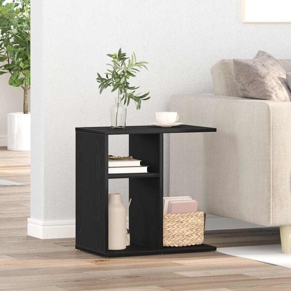 vidaXL Side Table Black oak 19.7" x 11.8" x 19.7" Engineered wood