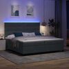 vidaXL LED Box Spring Bed Dark Grey 78.74 x 78.74 in Fabric