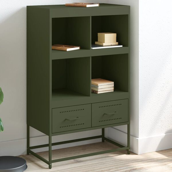 vidaXL Highboard Olive Green Cold-rolled steel Tall Highboard