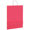 vidaXL Paper Bags 50 pcs with Handles Pink 12.6x4.7x16.5"