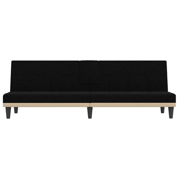 vidaXL Sofa Bed Black Polyester Large