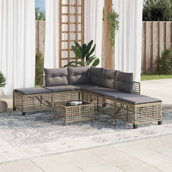 vidaXL Garden Sofa Set Mix Beige