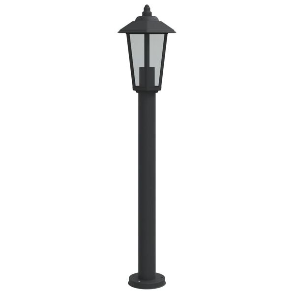 vidaXL Outdoor Floor Lamp Black Stainless Steel, Polycarbonate Medium