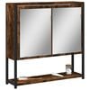 vidaXL Bathroom Mirror Cabinet Smoked Oak