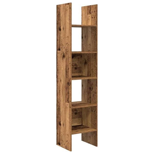 vidaXL Book Cabinet Old Wood 15.75 x 13.78 x 70.87 in Engineered Wood